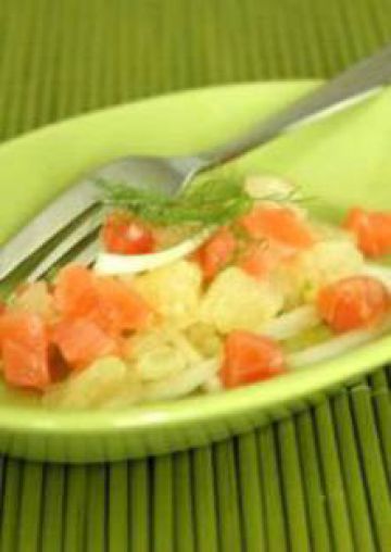 Salade saumon fumé, pamplemousse et fenouil