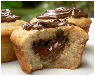Muffins banane coeur nutella