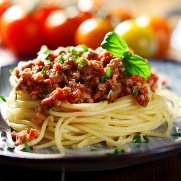 Spaghettis a la bolognaise (Pâtes)