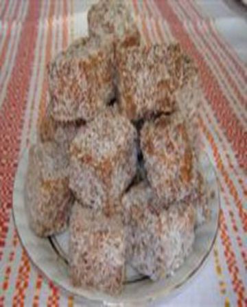 Carrés de chocolat et noix de coco Carrés de chocolat et noix de coco