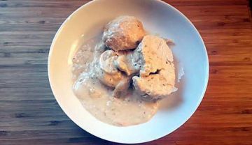Rôti de dinde sauce mascarpone & champignons (Cookeo)