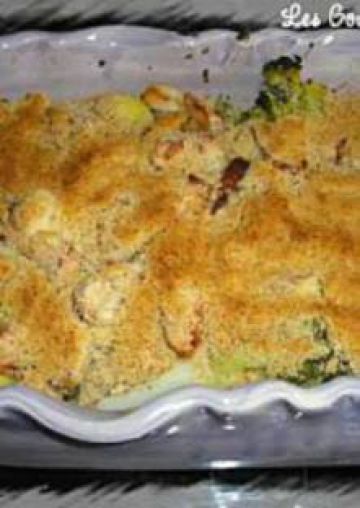 Crumble de poulet et de légumes au gorgonzola