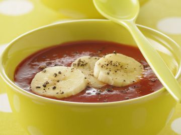 Soupe aux tomates et aux bananes