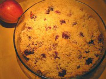 Crumble aux pommes et  framboises