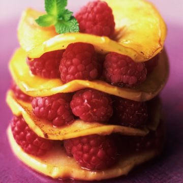 Mille-feuille de pomme aux framboises