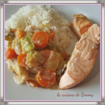 Saumon et légumes au boursin