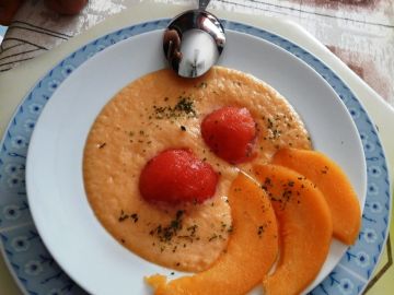 Soupe froide melon-pastèque