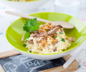 Risotto d’agneau aux champignons de Paris