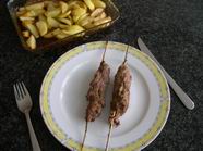 Souvlakis en brochettes pour mettre dans pita (Crète)