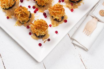 Amuse-bouche de pomme de terre au boudin noir