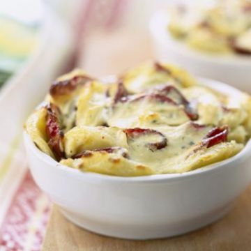 Gratin de pommes de terre au jambon fumé