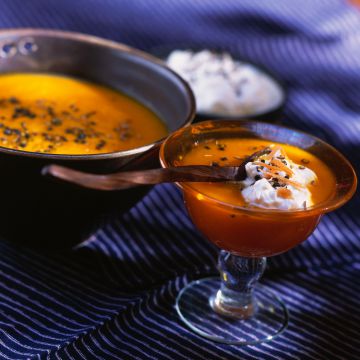 Velouté de potiron au caviar