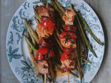 Brochettes de porc au chorizo