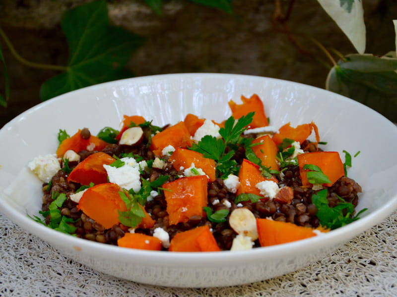 Recette de Salade de lentilles, potimarron