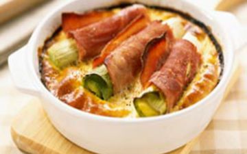 Clafoutis jambon et poireaux