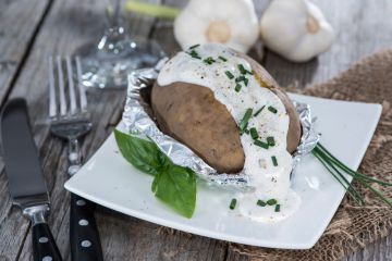 Pomme de terre à la crème à la ciboulette en papillote