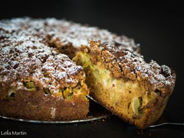 Gâteau streusel à la rhubarbe thermomix