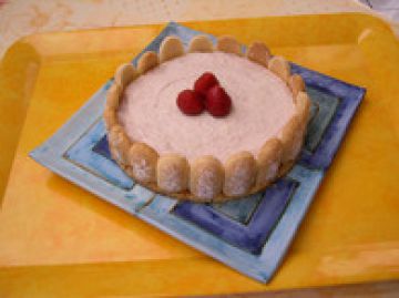 Mousse à la rhubarbe au coulis de fraises