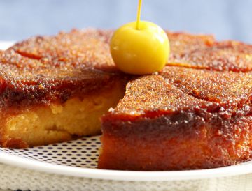 Gâteau renversé aux mirabelles caramélisées 