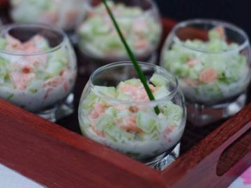 Verrine de saumon fumé et concombre