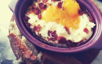 Oeufs cocotte au bacon