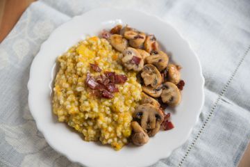 Blé au chorizo et champignons façon risotto