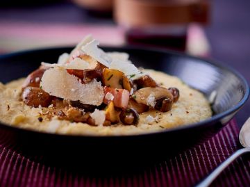 Polenta crémeuse aux champignons des bois