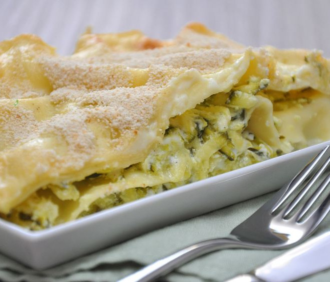 Lasagnes light aux courgettes et chèvre frais