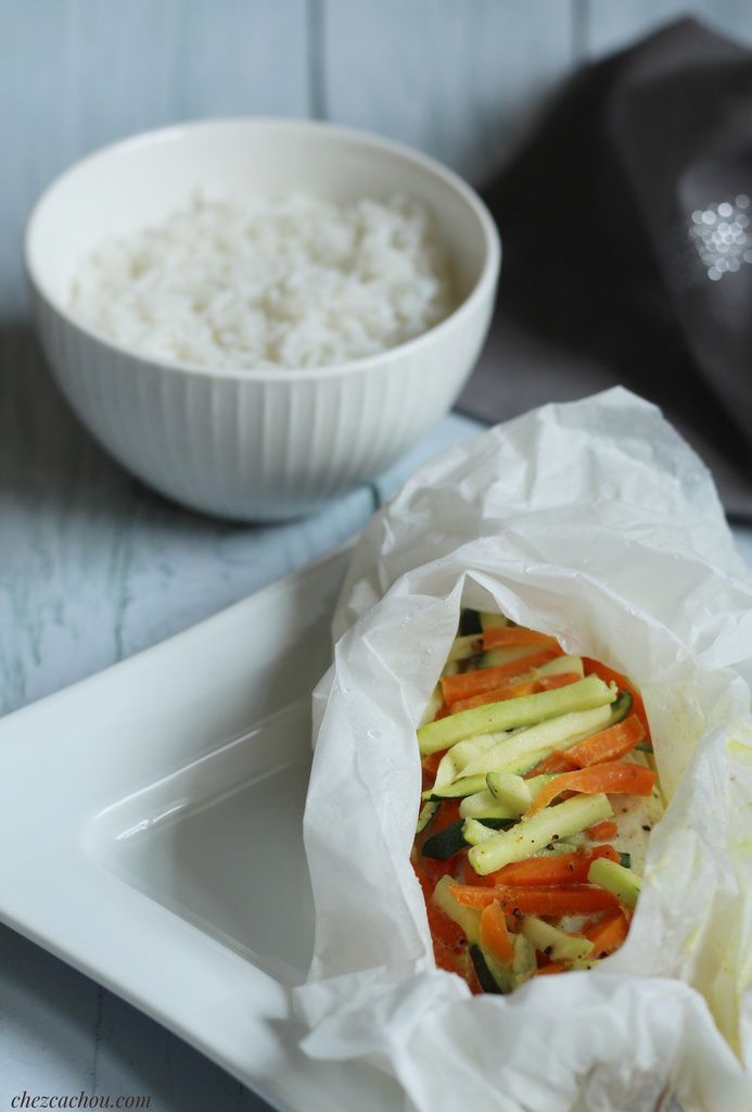 Papillotes de merlu et légumes au Cookeo