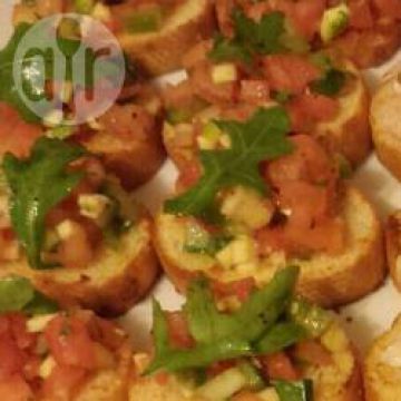 Bruschetta de tomate et courgette