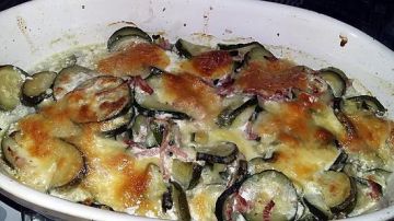 Gratiné de courgettes jambon mozzarella