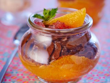 Mousse au chocolat à la gelée d'orange 