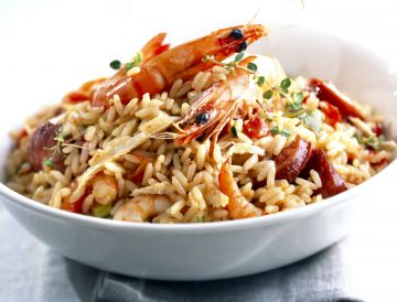 Risotto aux crevettes et chorizo