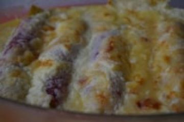 Gratin de poireaux au jambon et muscade