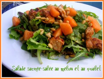 Salade sucrée-salée au melon et au poulet