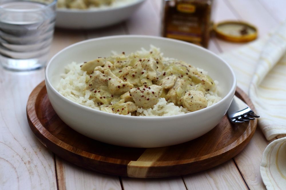 Poulet à la crème et moutarde à l'ancienne