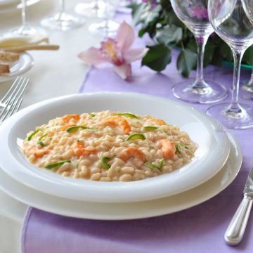 Risotto aux petits pois et crevettes