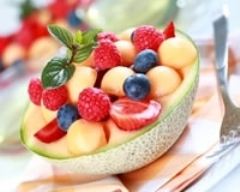 Recette Salade de melon et framboises