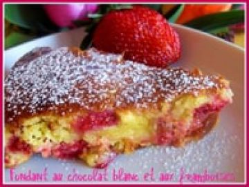 Fondant au chocolat blanc et aux framboises