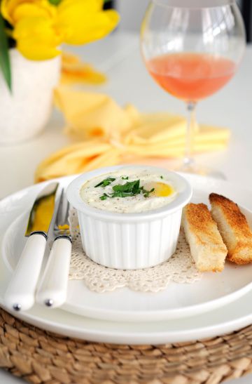 Oeuf cocotte au jambon simple