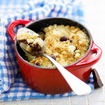 Crumble poires figues et chocolat