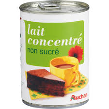 Lait concentré non sucré, entier