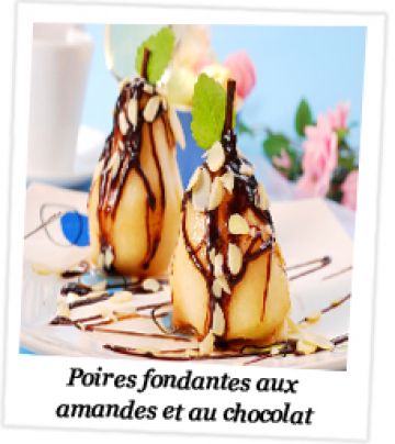 Poires fondantes aux amandes et au chocolat