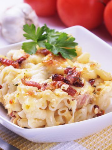 Gratin de macaroni aux lardons