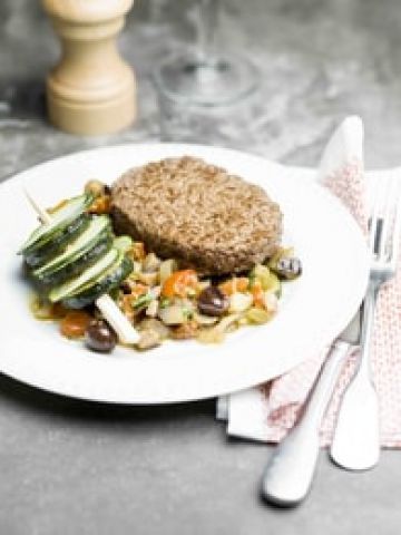 Steak haché et sa ratatouille Caponata