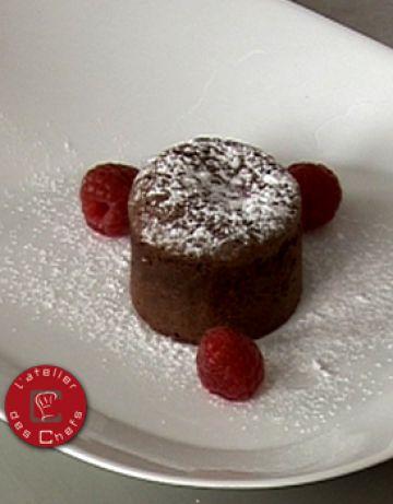 Fondant au chocolat au cœur framboise 