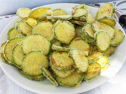 Kolokithakia Tiganita  tranches de courgettes frites (Crète)