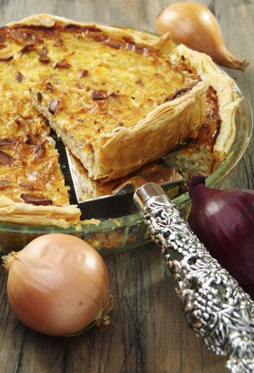 Quiche aux oignons au vin blanc sec