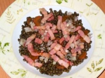 Salade de lentilles aux lardons