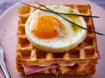 Gaufre Madame au jambon et comté